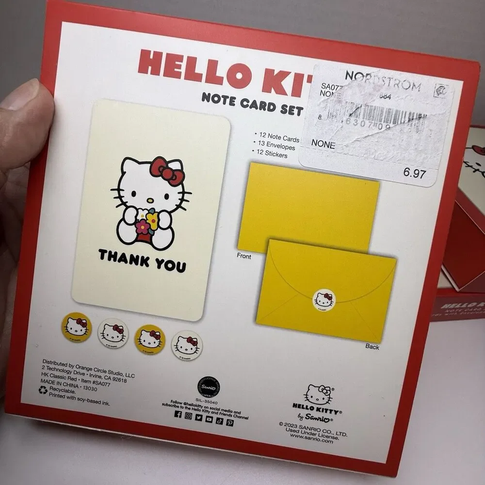 Hello Kitty 3 Pack Of 12 Bundle Note Card Set 36 Total Thank You Note Cards New